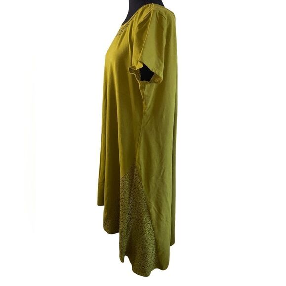 H BY HALSTON OLIVE GREEN DRESS WITH LACE. Sc624-7 - Picture 6 of 13